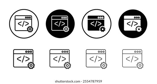Web development icon Flat fill set collection