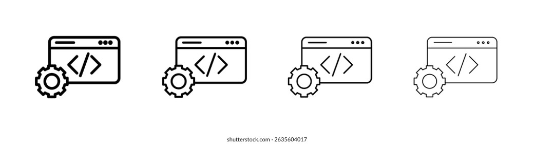 Web development icon Flat illustration sign