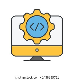 Web development icon isolated. Coding icon concept drawing icon in modern style. Vector illustration for your web mobile logo app UI design.