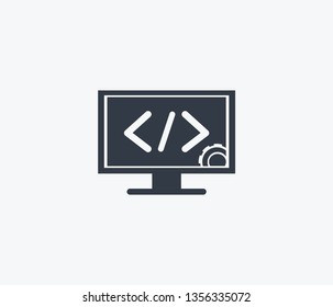 Web development icon isolated on clean background. Web development icon concept drawing icon in modern style. Vector illustration for your web mobile logo app UI design.