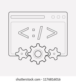 Web development icon line element. Vector illustration of web development icon line isolated on clean background for your web mobile app logo design.