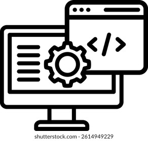Web Development Icon Line Vector Illustration