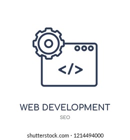Web development icon. Web development linear symbol design from SEO collection. Simple outline element vector illustration on white background.