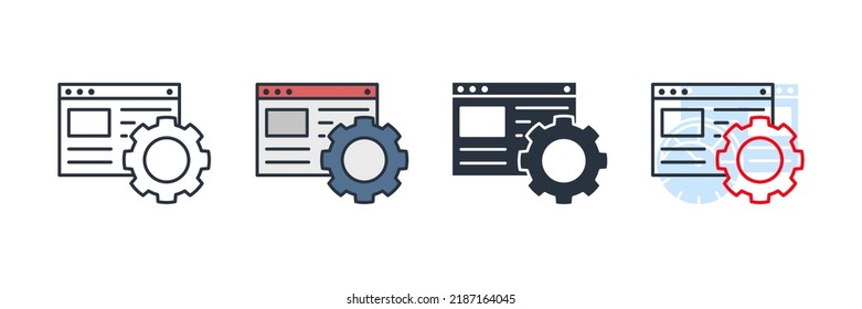 Web Development icon logo vector illustration. web optimization symbol template for graphic and web design collection