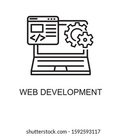 Web development icon with outline style. Web development concept vector illustration with black and white design 