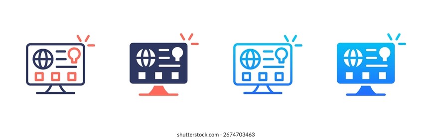 Pacote De Ícones De Desenvolvimento Na Web Em Vários Estilos