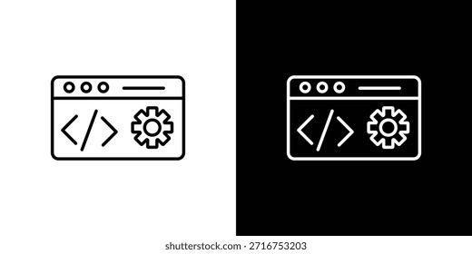 Web development icon pictogram on White Background Editable Stroke.