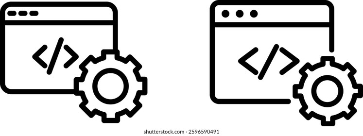 "Web Development Icon Representing Coding, Website Design, and Digital Innovation"