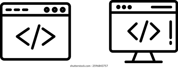 "Web Development Icon Representing Coding, Digital Design, and Online Innovation"