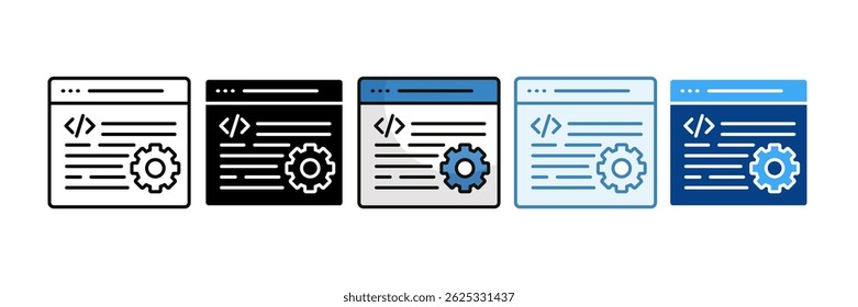 Web Development Icon Set Multiple Style Collection
