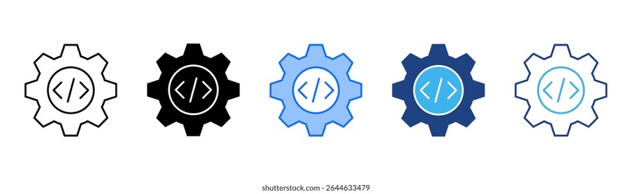 Web Development icon set multiple style collection