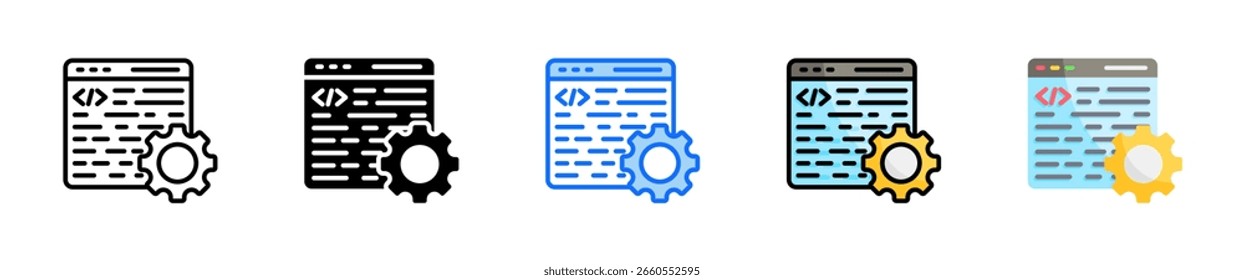 Web Development Icon Set Multiple Style Collection