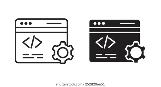 Web development icon in solid and stroke style.
