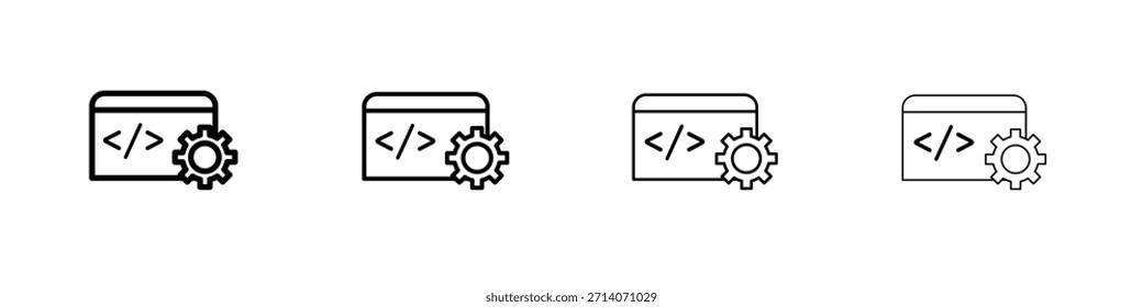 Conjunto de pictogramas de iconos de desarrollo de Web