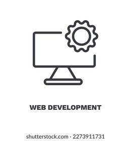 web development icon. Thin line web development icon from startup and strategy collection. Outline vector isolated on white background. Editable web development symbol can be used web and mobile