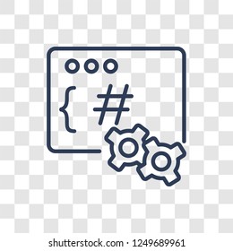 Web development icon. Trendy linear Web development logo concept on transparent background from Programming collection