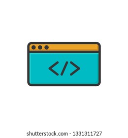 web development icon vector design filled outline style