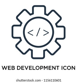 Web development icon vector isolated on white background, Web development transparent sign , thin symbol or stroke element design in outline style