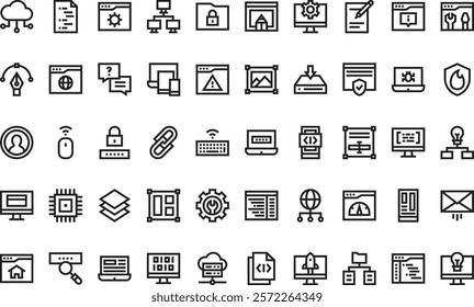 Web development icons High-Quality Vector Icons Collection with Editable Stroke. Ideal for Professional and Creative Projects.