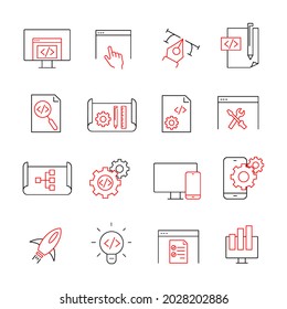 Web Development  icons set. Web Development pack symbol vector elements for infographic web