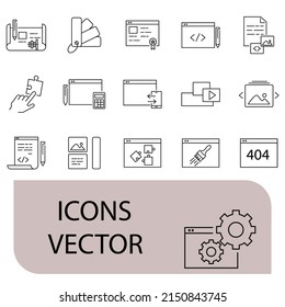 Web Development icons set . Web Development pack symbol vector elements for infographic web