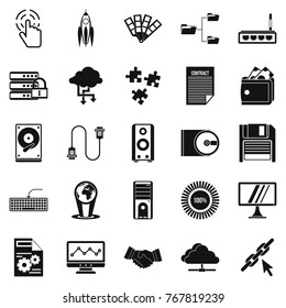 Web development icons set. Simple set of 25 web development vector icons for web isolated on white background