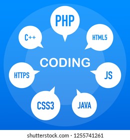 Web development infographic. Programing skill. Vector stock illustration.