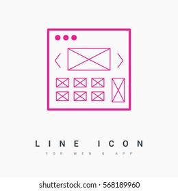 web development isolated minimal icon. making website graph line vector icon for websites and mobile minimalistic flat design. 