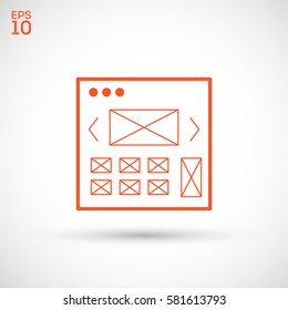 web development isolated minimal icon. making website graph line vector icon for websites and mobile minimalistic flat design. 