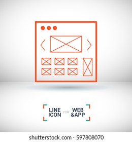 web development isolated minimal icon. making website graph line vector icon for websites and mobile minimalistic flat design. 