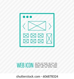 web development isolated minimal icon. making website graph line vector icon for websites and mobile minimalistic flat design. 