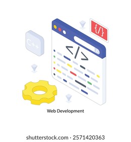 Web Development isometric Colored illustration. EPS File stock illustration