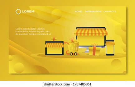 Web development landing page, e-commerce landing page