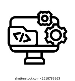 Web línea de desarrollo icono ilustración Vector gráfico. Gráfico simple del Vector de la ilustración del elemento, conveniente para el App, los Sitios web, y las presentaciones aisladas en el fondo blanco