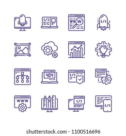 Web development line icons