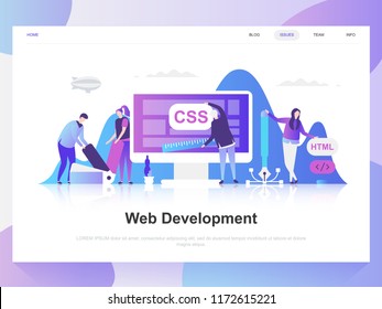 Web development modern flat design concept. Landing page template. Modern flat vector illustration concepts for web page, website and mobile website. Easy to edit and customize.