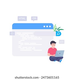 Web development modern flat design vector concept.