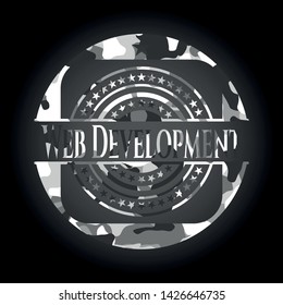 Web Development on grey camo pattern