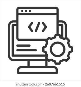 Web Development Outline Icon Vector Illustration