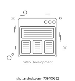 Web development outline thin line concept icon.