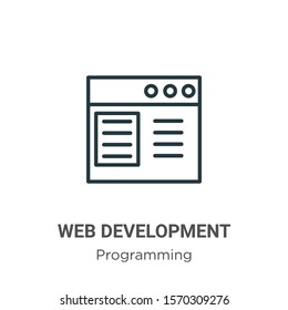 Web development outline vector icon. Thin line black web development icon, flat vector simple element illustration from editable seo concept isolated on white background