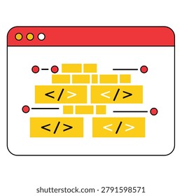 Web Development Programming Interface Coding Software Technology Graphic Element Isolated Vector Illustration Design