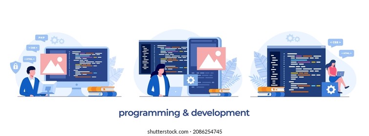 Web Development Programming Languages Css Html Stock Vector (Royalty ...