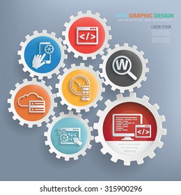 Web development and seo design infographic design,clean vector