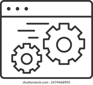 Web development in SEO icon thin outline style detailed