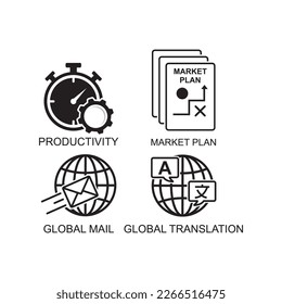 web development set icon , business icon