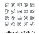 Web Development. Set of outline vector icons. Includes such as UX, Coding, Interface and other. Editable Stroke. 48x48 Pixel Perfect.