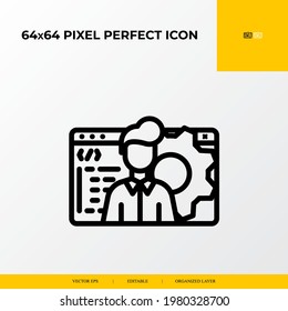 Web development support icon. web design and development 64x64 pixel perfect icon