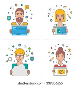 Web Development Team  vector illustration