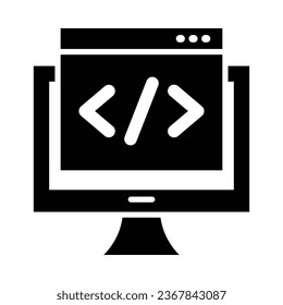 Web Development Vector Glyph Icon For Personal And Commercial Use.
